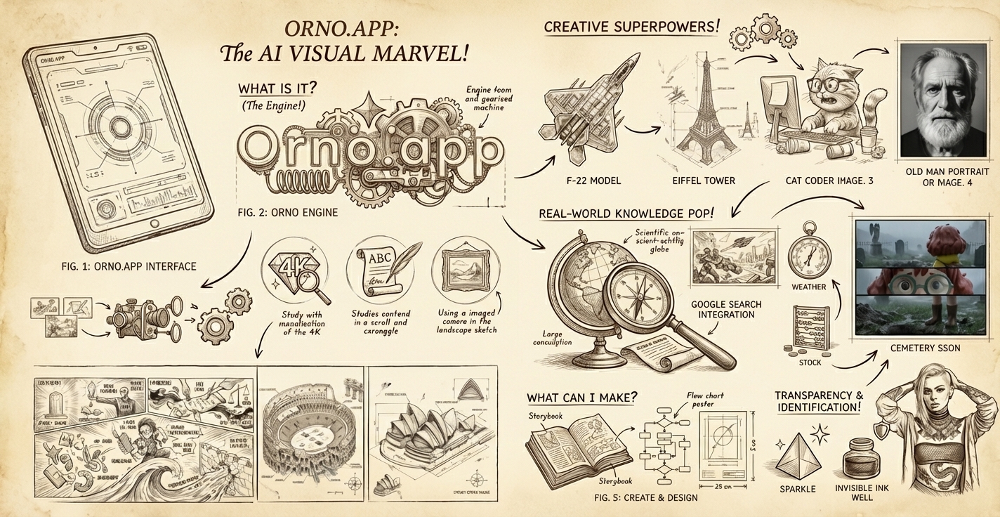 Orno AI image editor with prompt free - best AI photo editor interface showing photo transformation